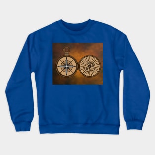 Old Retro Compass Signpost Viking Crewneck Sweatshirt